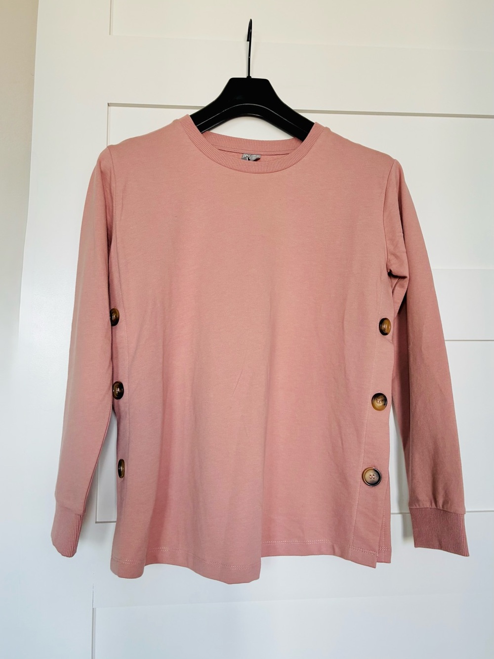 ASOS 4 Dusty Pink Sweatshirt with Side Button Details